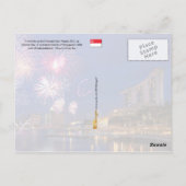 Carte Postale Feu d'artifice à Marina Bay, Singapour (Dos)