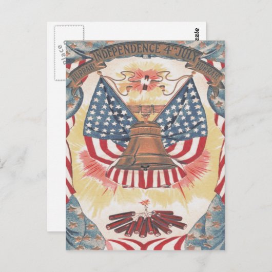 Carte Postale Feu d'artifice Bell Liberty (Devant / Derrière)