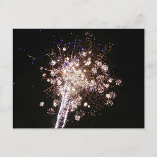 Carte Postale Feu d'artifice bleu et blanc