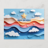 Carte Postale Feu d'artifice coloré Anniversaire (Devant)