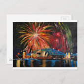 Carte Postale Feu d'artifice de Sydney à l'Opéra (Devant / Derrière)