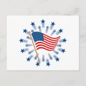 Carte Postale Feu d'artifice Drapeau Américain 4 juillet (Devant)