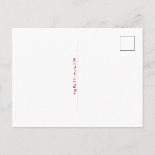 Carte Postale Feu d'artifice et drapeau ! (Dos)