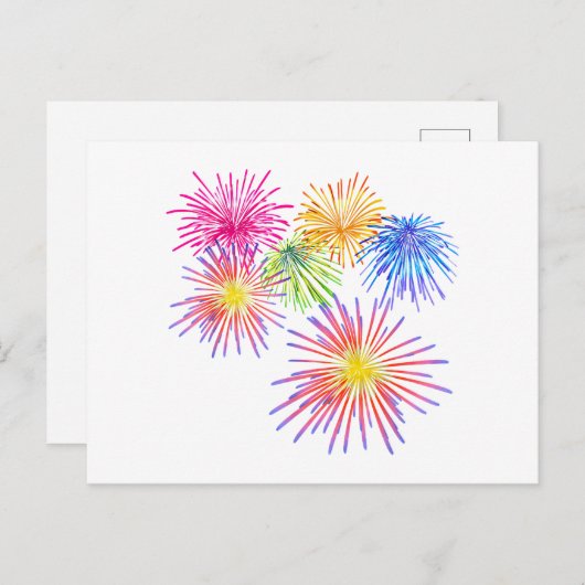 Carte Postale Feu d'artifice Fête de la Grande Partie Rackers (Devant / Derrière)