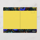 Carte Postale Feu d'artifice Folk Art Anniversaire (Dos)