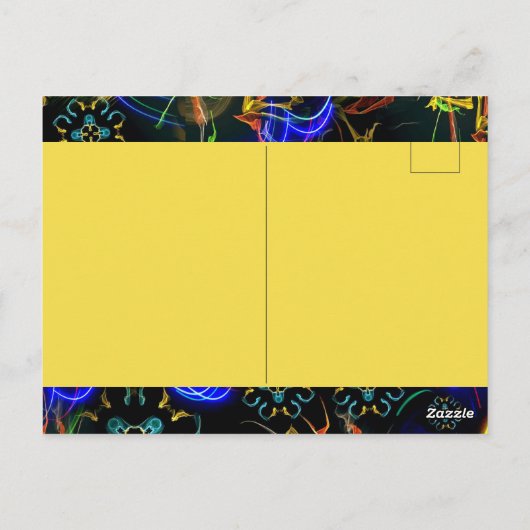 Carte Postale Feu d'artifice Folk Art Anniversaire (Dos)