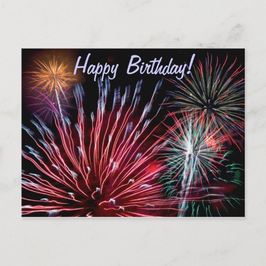 Carte Postale Feu D Artifice Joyeux Anniversaire Zazzle Be