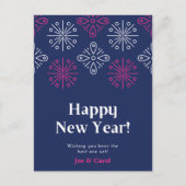 Carte Postale Feu D'Artifice Rose Et Blanc Joyeux Nouvel An (Devant)