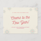 Carte Postale Feu d'artifice rose et vert Nouvel An Salutations  (Devant)