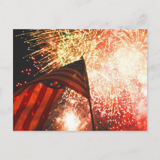 Carte Postale Feu d'artifice sur la quatrième (Devant)