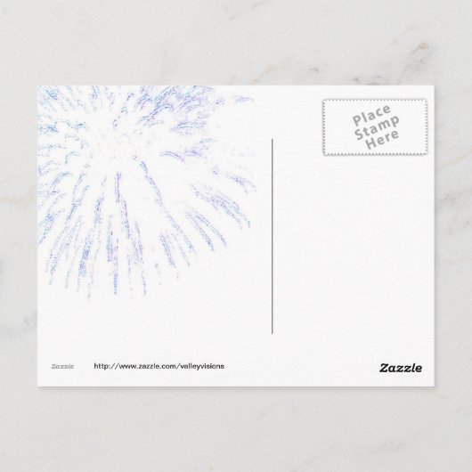 Carte Postale Feu D'artifice Sur La Rivière Hudson (Dos)