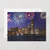 Carte Postale Feu d'artifice sur la skyline de Chicago (Devant / Derrière)