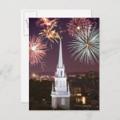 Carte Postale Feu d'artifice sur le site du centre-ville de Bost (Devant / Derrière)