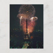Carte Postale Feu d'artifice, Tour Eiffel, Paris, France (Devant)