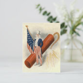 Carte Postale Feu d'artifice Uncle Sam US Drapeau (Debout devant)