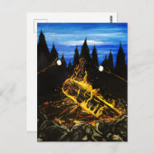 Carte Postale Feu de camp (Devant / Derrière)