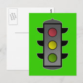 Carte Postale Feu de circulation Pop Art (Devant / Derrière)