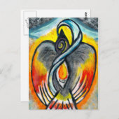 Carte Postale Feu de corbeau chamanique (Devant / Derrière)