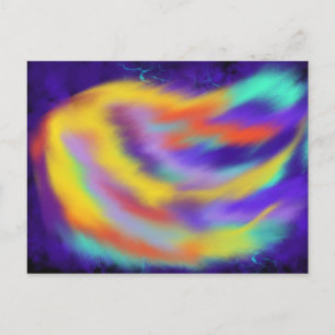 Carte Postale Feu de l'Esprit Saint chrétien moderne et coloré