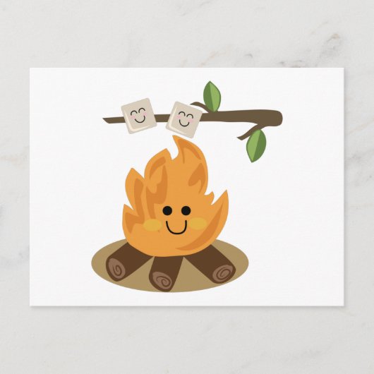 Carte Postale Feu de Marshmallow (Devant)