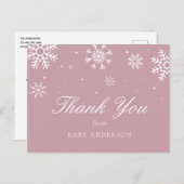 Carte Postale Feu de neige Bébé Il fait froid dehors Merci (Devant / Derrière)