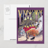 Carte Postale Feu d'Halloween avec ours et Brownies (Devant / Derrière)