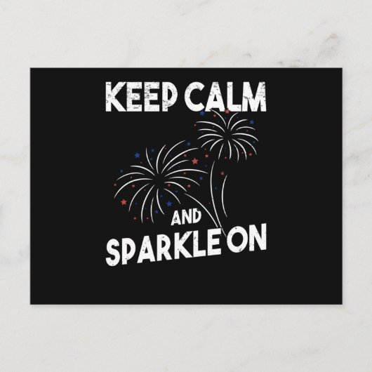 Carte Postale Feu d'Indépendance 4 juillet (Devant)