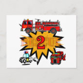 Carte Postale Feu et Secourir 2ème Anniversaire Tshirts et cadea (Devant)