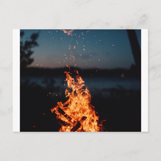 Carte Postale feu nocturne (Devant)