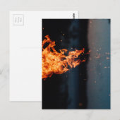 Carte Postale feu nocturne (Devant / Derrière)