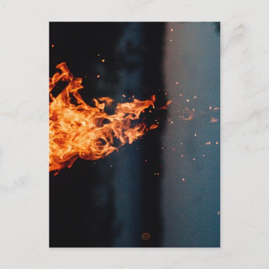 Carte Postale feu nocturne (Devant)