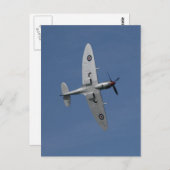 Carte Postale Feu Spitfire En Vol. (Devant / Derrière)