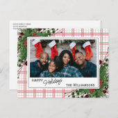 Carte Postale Feuillage botanique des baies vitrées vertes (Devant / Derrière)