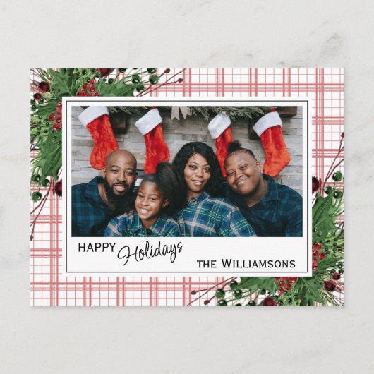 Carte Postale Feuillage botanique des baies vitrées vertes (Devant)