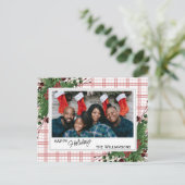 Carte Postale Feuillage botanique des baies vitrées vertes (Debout devant)