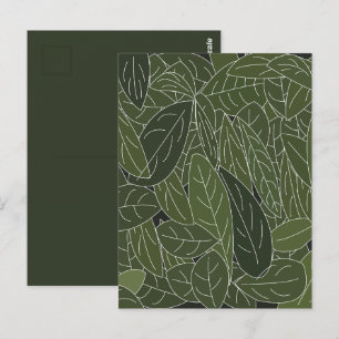 Carte Postale Feuillage de feuilles vertes