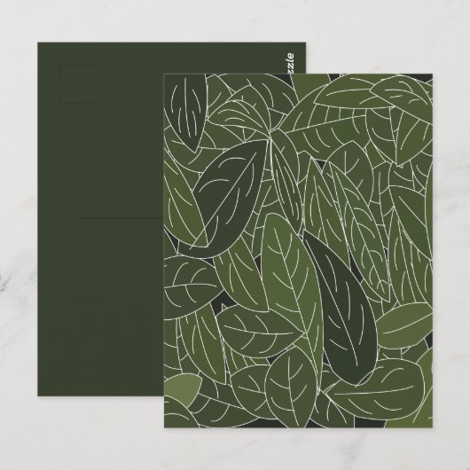 Carte Postale Feuillage de feuilles vertes (Devant / Derrière)
