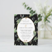 Carte Postale Feuillage de feuilles vertes faire-part de mariage (Debout devant)