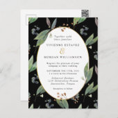 Carte Postale Feuillage de feuilles vertes faire-part de mariage (Devant / Derrière)
