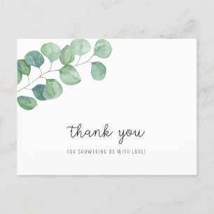 Carte Postale Feuillage d'eucalyptus - remerciement pour une bab
