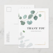 Carte Postale Feuillage d'eucalyptus Succulents Cadre doré (Devant / Derrière)