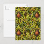 Carte Postale Feuillage doré Grenade Orné William Morris (Devant / Derrière)
