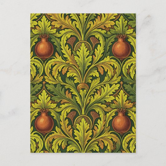 Carte Postale Feuillage doré Grenade Orné William Morris (Devant)