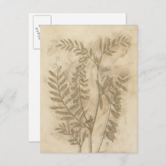 Carte Postale Feuillage doré I (Devant / Derrière)