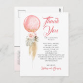 Carte Postale Feuillage exotique Merci à bulle floral (Devant / Derrière)