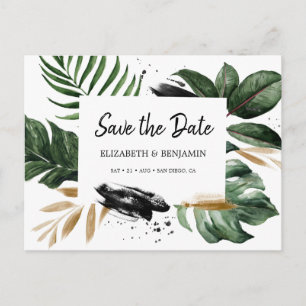 Carte Postale Feuillage Tropical Été Feuilles Save The Date