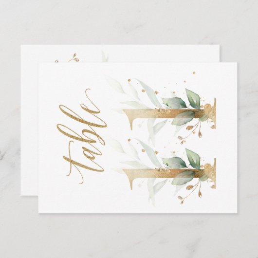 Carte Postale Feuillage vert et or, Tableau 11, Numéro de tablea (Devant / Derrière)