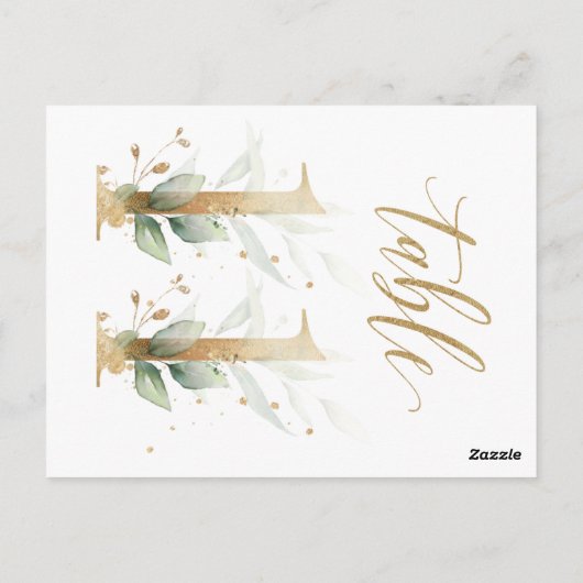 Carte Postale Feuillage vert et or, Tableau 11, Numéro de tablea (Dos)