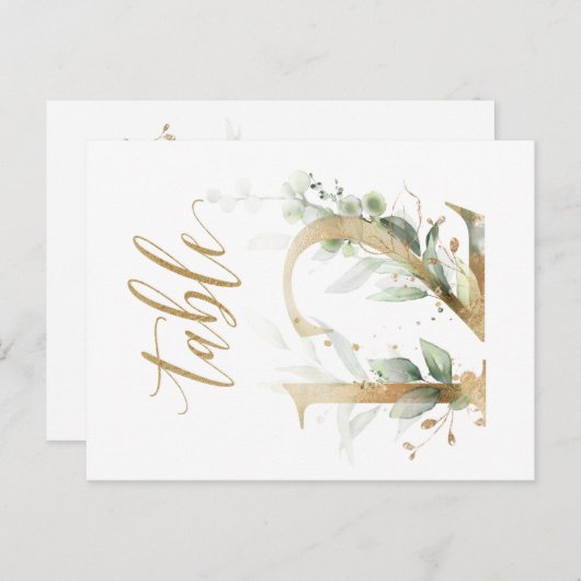 Carte Postale Feuillage vert et or, Tableau 12, Numéro de tablea (Devant / Derrière)