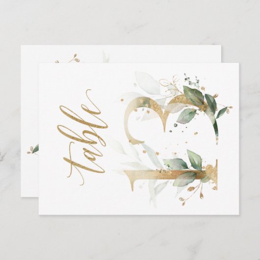 Carte Postale Feuillage vert et or, Tableau 13, Numéro de tablea (Devant / Derrière)